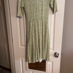 Vintage Lilly Pulitzer faux wrap style midi dress with 3/4 sleeves